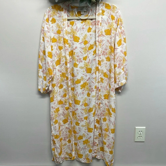 LOFT Floral Modal Open Front Duster Kimono XS/S - Picture 1 of 15